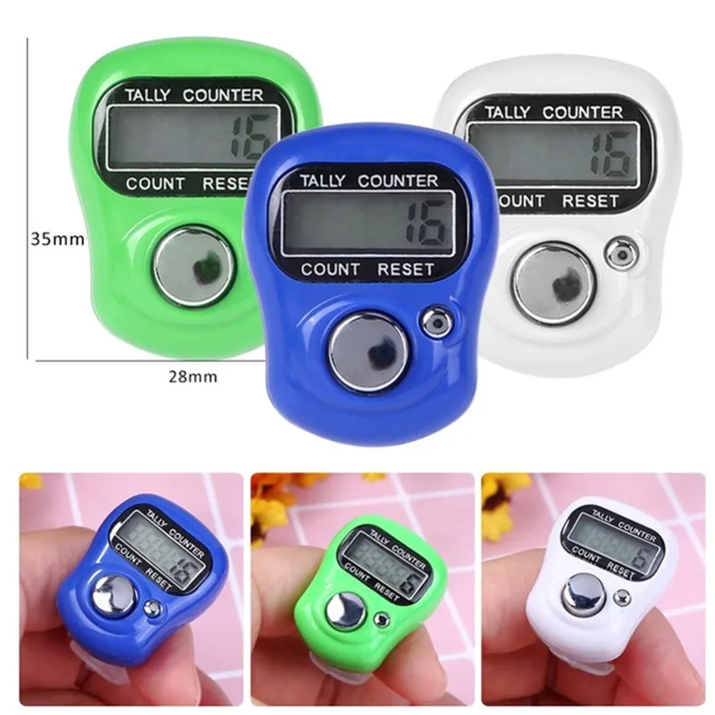 

Mini Stitch Marker And Row Finger Counter LCD Electronic Digital Tally Counter For Sewing Knitting Weave Tool Random Color
