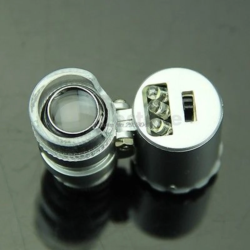 

Mini 60X Jeweler Loupe Magnifier Microscope UV currency Detector with LED Light -W128