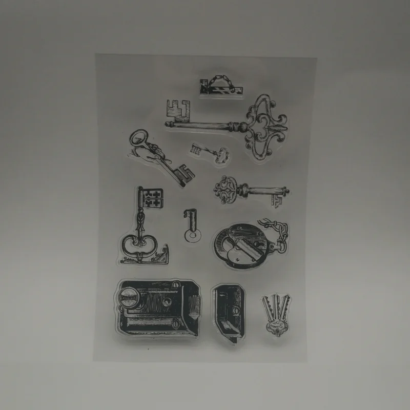 Ключ прозрачный силиконовый трафарет для DIY Скрапбукинг Фотоальбом Декоративные простыни