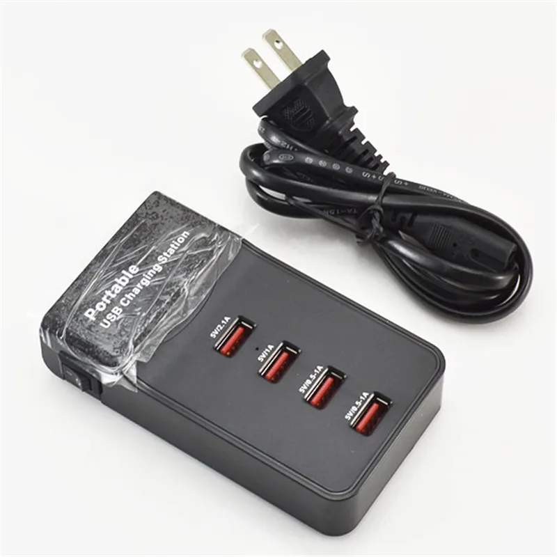 Universal 5V 4A 4-port USB US Plug Wall Charger Micro USB Charger for Tablet PC Cell Phone Smart Travel Charger Power Adapter high quality usb hub power adapter wall home travel charger for phone 4 port