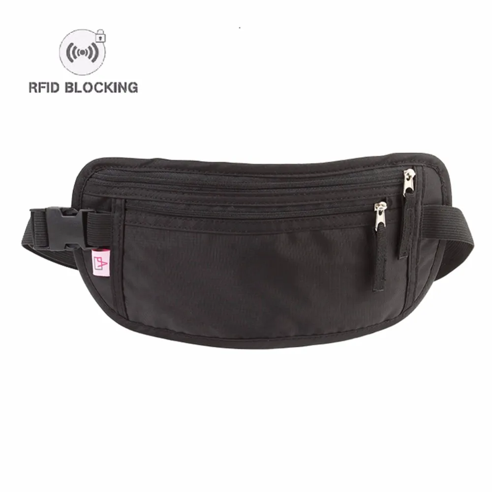 

Artmi Mens RFID Fanny Pack Travel Sport Waist Pack Mini Bumbag Waterproof, Black