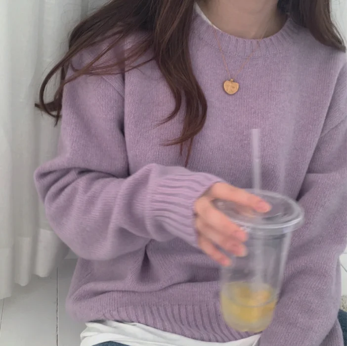 

Autumn Women Korean Loose Sweaters Casual Harajuku Long Sleeve Knitted Jumpers Female Chic Vintage Pullovers Simple Tops Clothes
