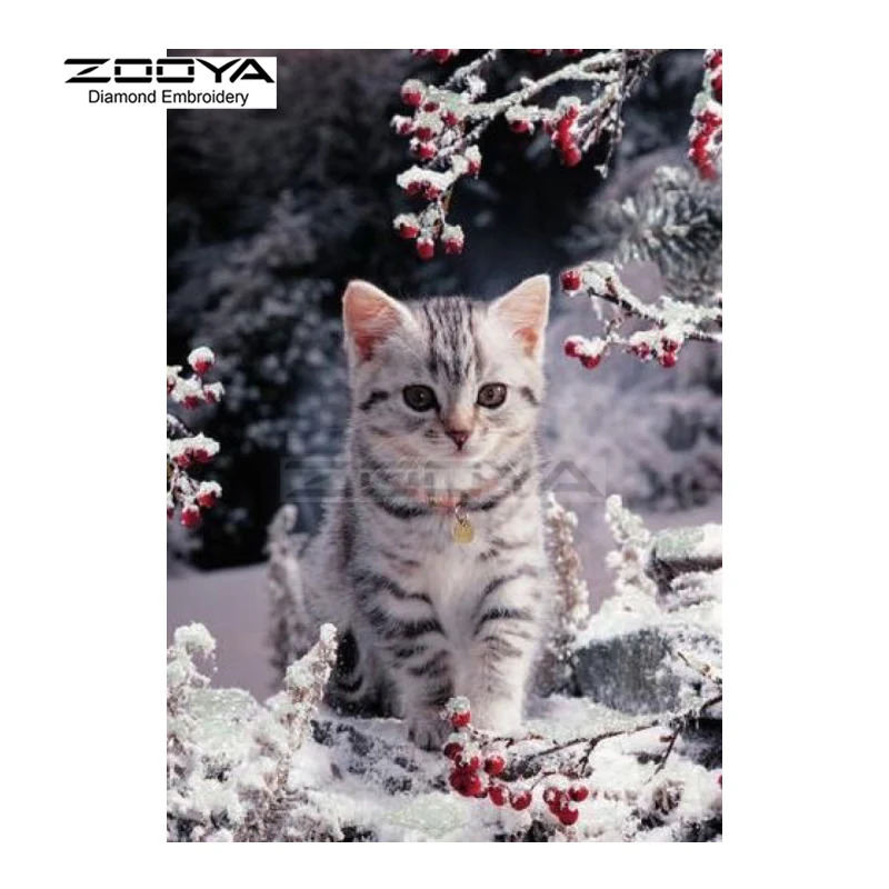 

ZOOYA Diamond Embroidery 5D DIY Diamond Painting Cute Cat &Snow &Fruit Diamond Painting Cross Stitch Rhinestone Decoration CJ558