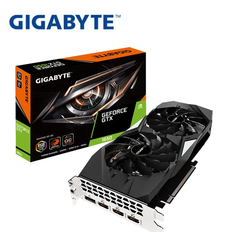 Полностью новый Gigabyte GTX1650 4G игровой OC разогнанная игра Одна видеокарта 1650