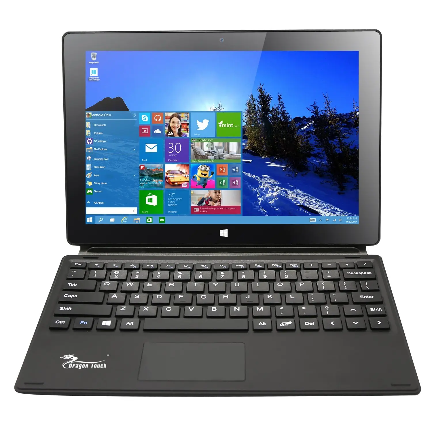 Dragon Touch i10X 10 1 inch 64 GB Windows 10 Laptop Tablet Intel Quad Core 2