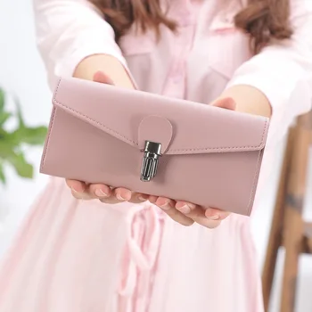 

PU Leather Hasp Wallets Women Clutch Coin Purse Female Long Purses With Coin Card Holder Wallet Money Bag