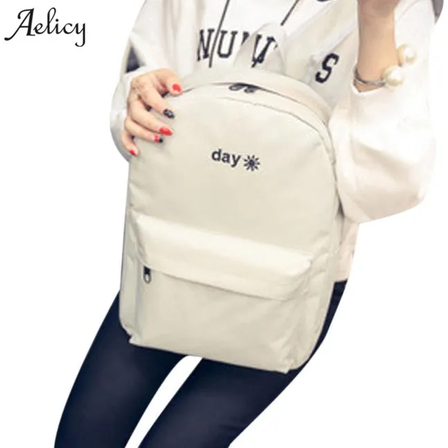 

Aelicy bag for women 2019 Women Canvas Simple Embroidered Day And Night Shoulder Bag Backpack mochila feminina mochila masculina