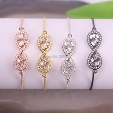 10 шт 8 Форма Шарм Браслеты CZ/с микропрокладкой из страз Сияющие браслеты в регулируемом размере