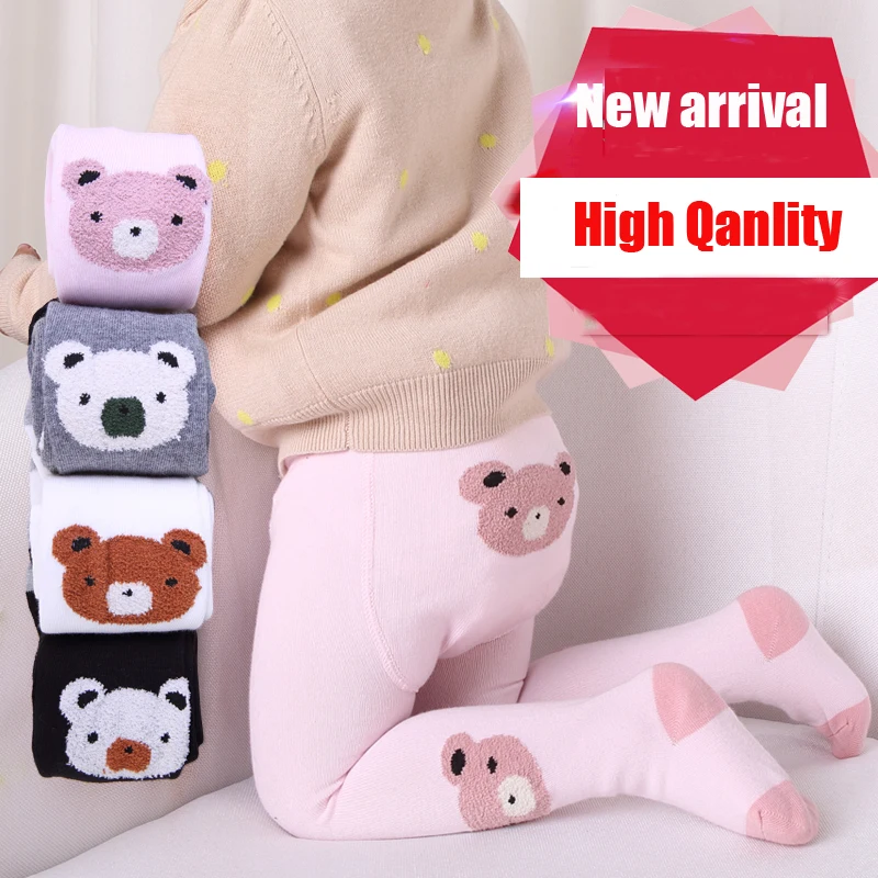 

High Quality 0-24m Baby 85% Cotton Warm Tight 4 Color Gray White Black Pink Kid stockings Panjtyhose