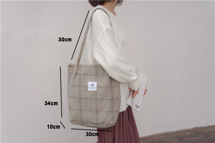 women bags shopping bag plaid women's handbag (7)
