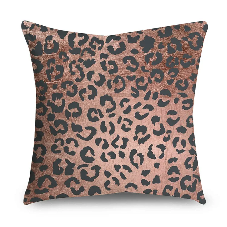 

Nordic Style Leopard Stripe Rose Gold Pink Cushion Cover Square Pillowcase Throw Pillow Cover for Sofa Car Decoration Home