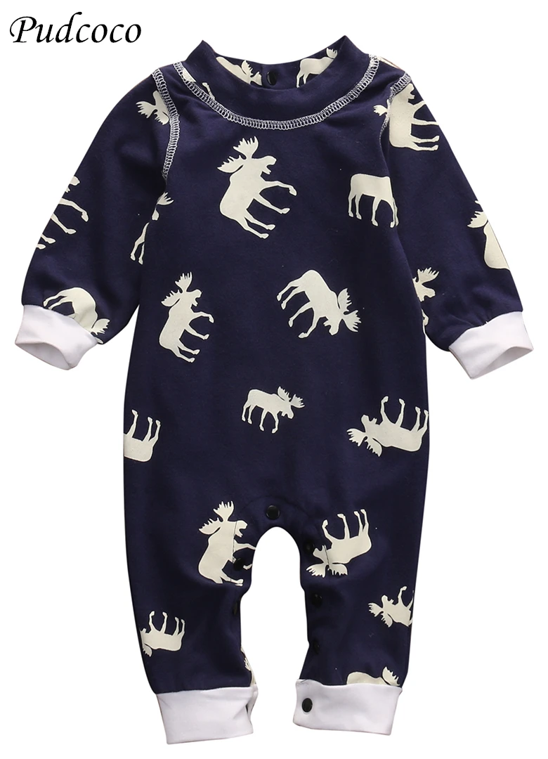 Cute XMAS Deer Clothing newborn Infant Baby Girl Boy Deer Long Sleeve