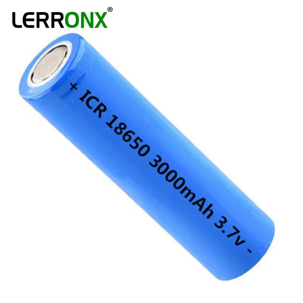 Литий ионный перезаряжаемый аккумулятор LERRONX 18650 3 7 в 3000 мАч ICR18650 для фонариков