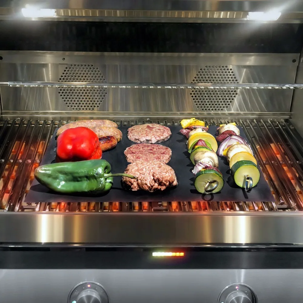 

40x34cm 0.2mm Thick Reusable Non-stick BBQ Grill Mat PTFE Barbecue Baking Liners Teflon Cooking Sheets Microwave Oven Tool