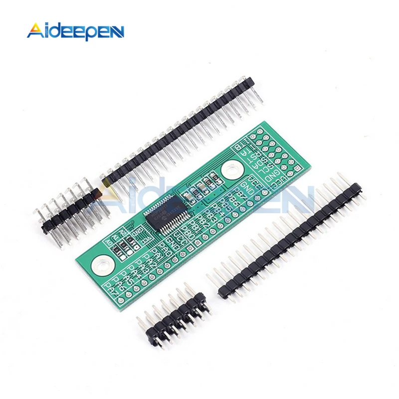 

DC 3V-5.5V MCP23017 I2C Interface 16bit I/O Extension Module Pin Board IIC to GIPO Converter 25mA1 Drive For Arduino And C51