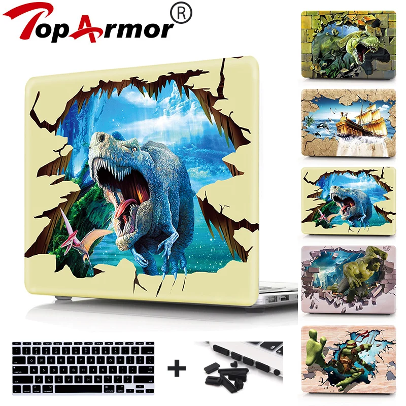 For Apple Macbook Air 13 Plastic Hard 3D Dinosaur Elephant Case Cover for Macbook Pro 13 Retina 13.3 Laptop Shell+Keyboard Cover