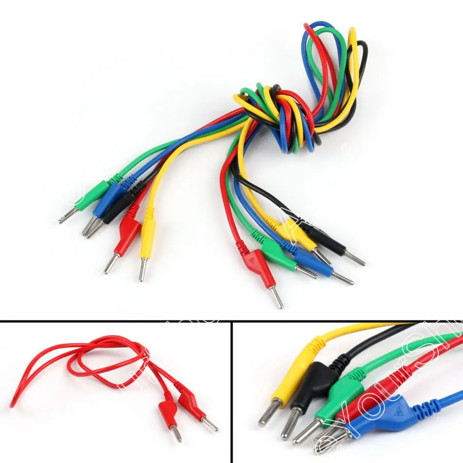 

Areyourshop Sale 20Pcs High Voltage Banana to Banana Plug Test Probe Leads Cable Silicone 5Color