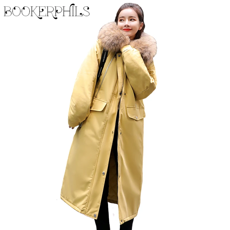 Rembourré Tops Hiver Femme Taille Fourrure Manteaux M Noir Parka Le Col blanc Longue jaune Femmes gris Faux Coton Vêtements 2xl 2018 Vers Grande De Bas Veste x76O8pwWq