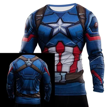 

3D Printed T-shirts Men Raglan Long Sleeve Compression Shirt Flash Cosplay Costume crossfit fitness Clothing Tops Male
