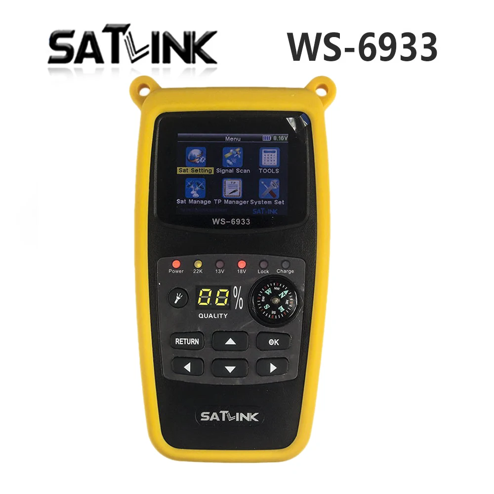 Satlink WS-6933 спутниковый искатель FTA ультра-быстро компактный DVB-S DVB-S2 метр сигнала