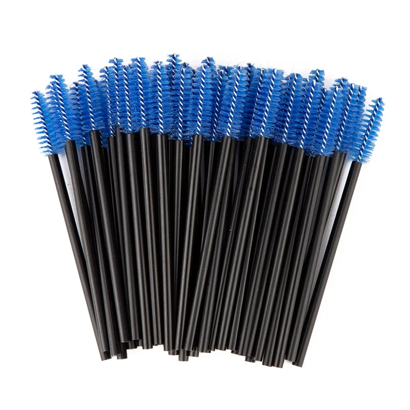 Zwellbe 100 шт./упак. Хорошее качество одноразовые ресниц макияж кисти Мини палочки с кисточкой для туши для наращивания ресниц инструмент - Handle Color: 100 Pcs Blue