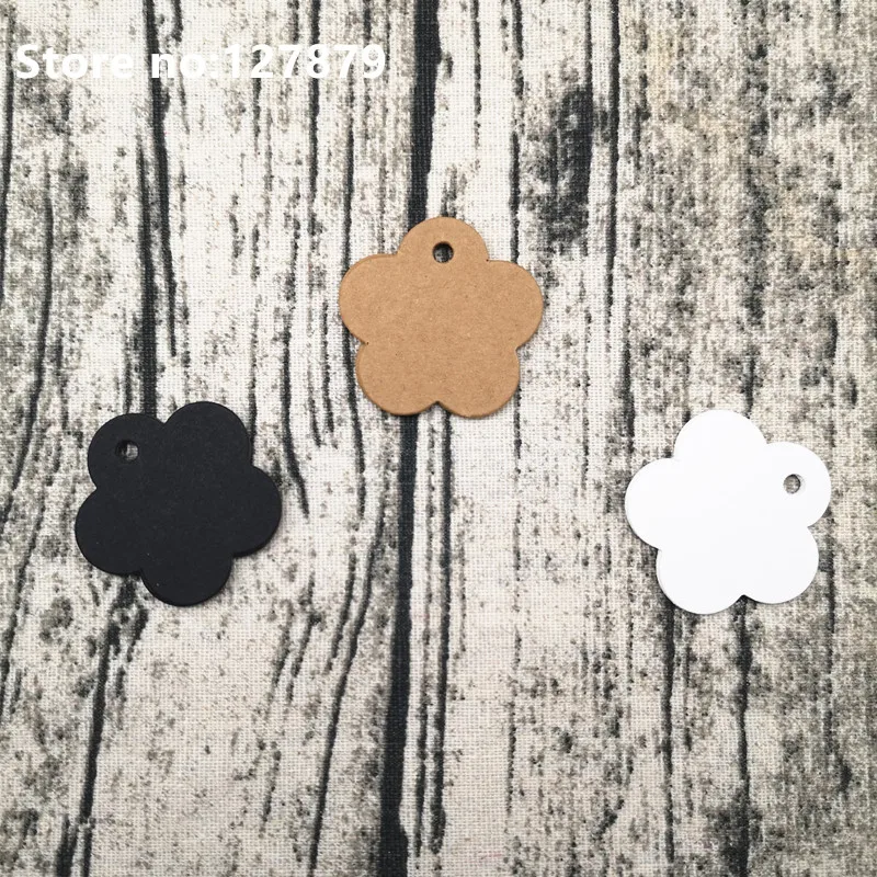 

50pcs 40mm Blank Flower shape Kraft Paper Card/Gift Tag/DIY Tag/ Luggage Tag/Price Label/Birthday Party Candy Boxes
