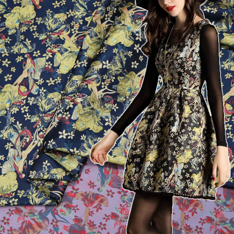 

168cm dress jacquard fabric suit jacket clothing jacquard brocade fabric printing brocade fabric wholesale cloth