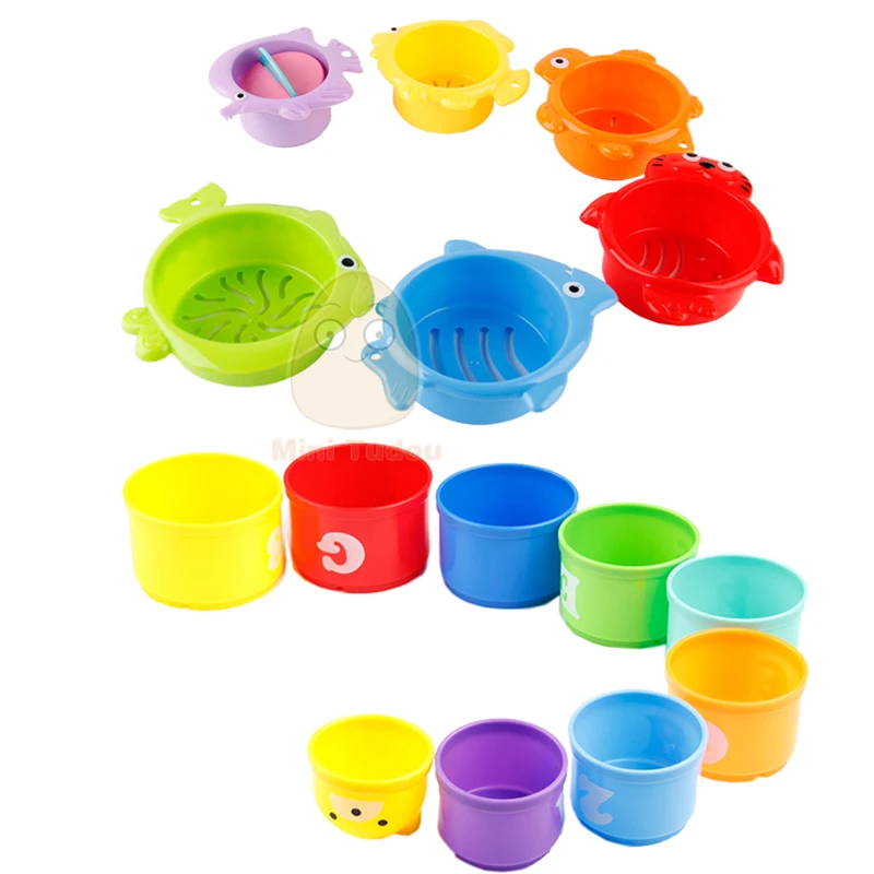 Развивающие игрушки для малышей, складные фигурки цветов радуги, забавная головоломка, сваи, складные чашки, игрушки с буквами, детские водные игрушки
