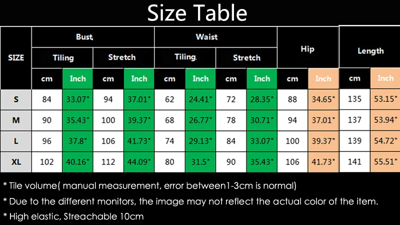 Size table