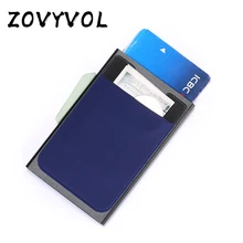 ZOVYVOL алюминиевый кошелёк с эластичным задним карманом ID карты держатель Rfid Блокировка мини тонкий кошелек Автоматическая всплывающая Кредитная карта C