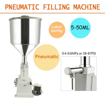 

A02 5-50ml Pneumatic Liquid Paste Filling Machine For Alcohol Disinfection Water Cream Shampoo Cosmetic