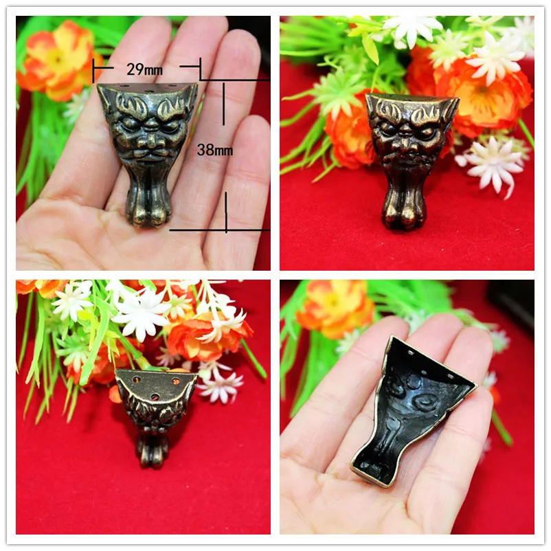 Zinc-Alloy-Beast-Footing-Decoration-Legs-Vintage-Wooden-Box-Animal-Feet-Cabinet-Corner-Bronze-Tone-Color
