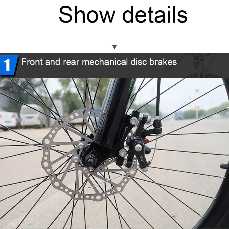 Discount Mountain Bike 26 Inch Cycling Bicycle Front and Rear Mechanical Disc Brakes 2