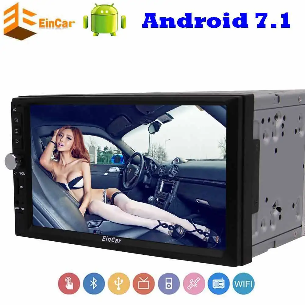 Автомобильная стереосистема с сенсорным экраном 7 '' Android 1 Bluetooth FM радио Wi-Fi