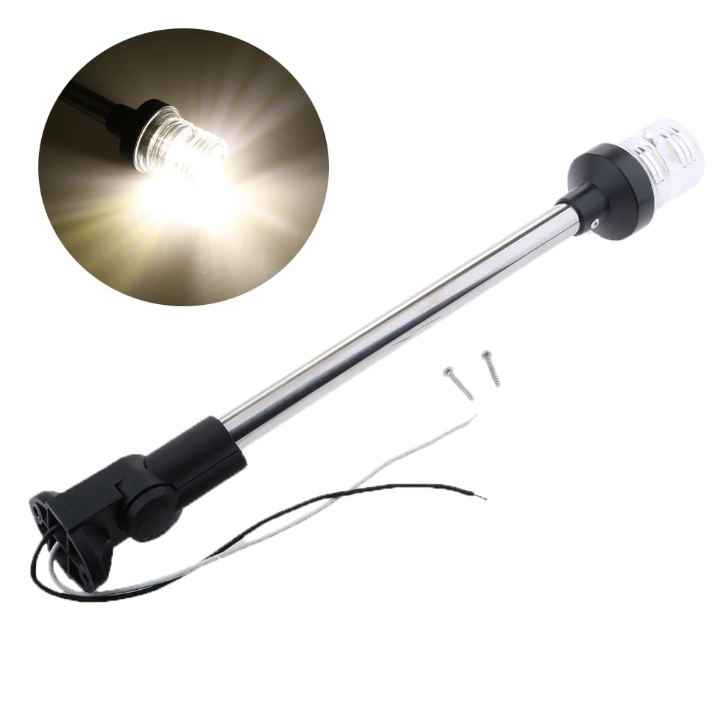 12V Pontoon Bright LED Navigation Stern Anchor Pole Light for Boats 16 Inch
