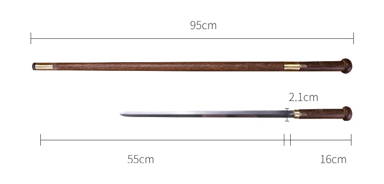 Old man's cane, crutches, 93 cm long, wood material, folding steel blade, good gifts for the elderly