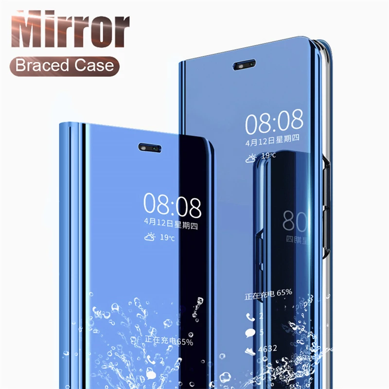 Роскошный зеркальный флип чехол для смартфона Huawei Y5 Y7 Y9 2018 Huawey huavei prime Y 5 7 9