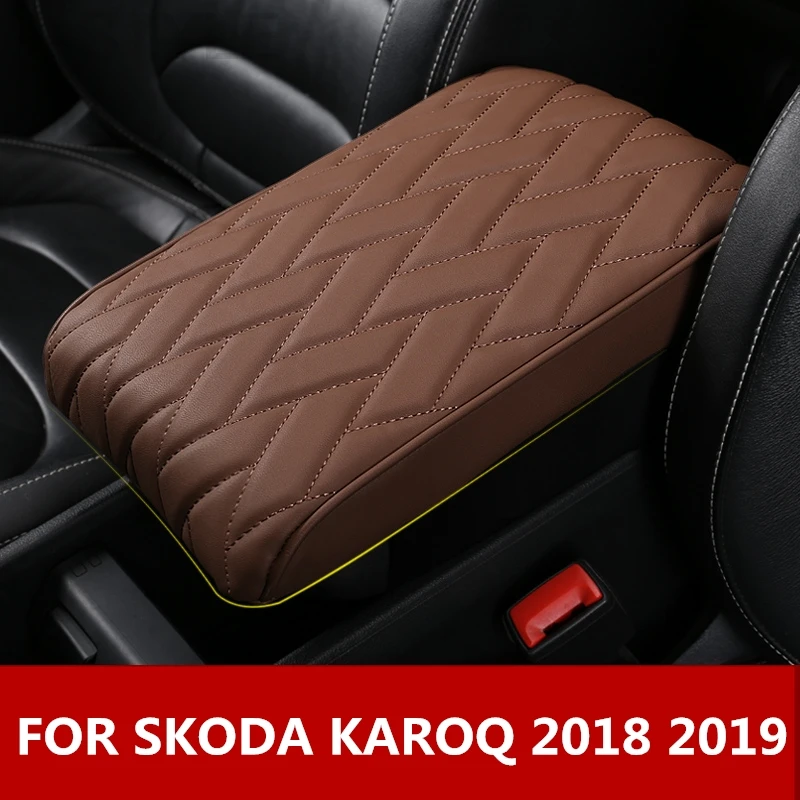 

For SKODA KAROQ 2018 2019 Car armrest box content box central memory foam increase cushion cover bracket accessories decoration