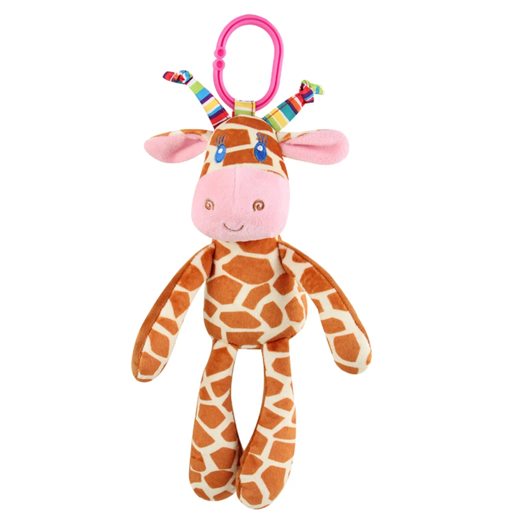 Cartoon Plush Baby Infant Safety Nursing Bed Stroller Pram Hanging Rattles for Infant Play Activity