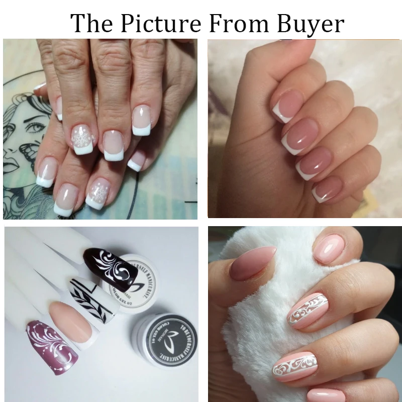 Gel de pintura blanco saludable para manicura francesa arte de uñas UV LED remojo de pintura de Gel barniz maquillaje Mujer Gel de pintura blanco saludable para manicura francesa arte de uñas UV LED remojo de pintura de Gel barniz maquillaje Mujer