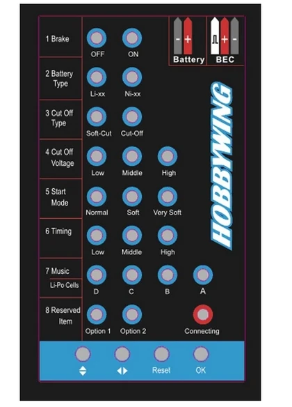 

HOBBYWING Program Card LED BLACK Skywalker 20A 30A 40A 60A 80A FLYFUN Pentium ESC Heli