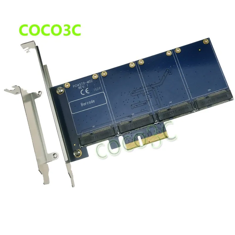 4 mSATA SSD PCI-e Hybrid Controller Card RAID0 RAID1 RAID10 Marvell HyperDuo SATAIII PCIe flash solutions accelerates databases (5)
