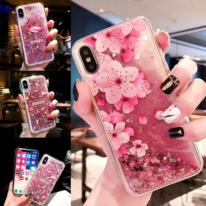 Funda de agua con purpurina, flamenco Floral, funda de silicona suave para Huawei P8 P9 P10 20 Mate 10 Lite 20x Pro Nova 2i 3i Y5 Y9|Fundas antigolpes para teléfono| - AliExpress