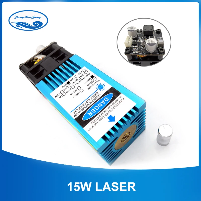 

15W Fixed-Focus Blue-Violet Laser Module Can Engrave on stainless steel 15000mw DIY Carving Engraving Machine Engraver Accessory