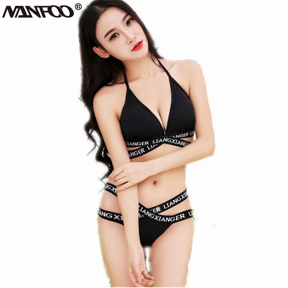 

New!!! Sexy Sport Set Bra Briefs Yoga Set Women Letter Printing 2PCS Sportwear Bikini Set Women Swimming Clothes Padded Push Up