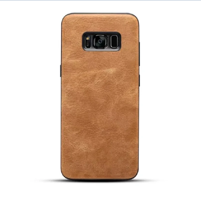 

Super Thin Comfort Retro Pattern Texture Leather Phone Case For Samsung Galaxy S8 Plus,Hrybrid PC+Soft Silicone TPU Back Cover