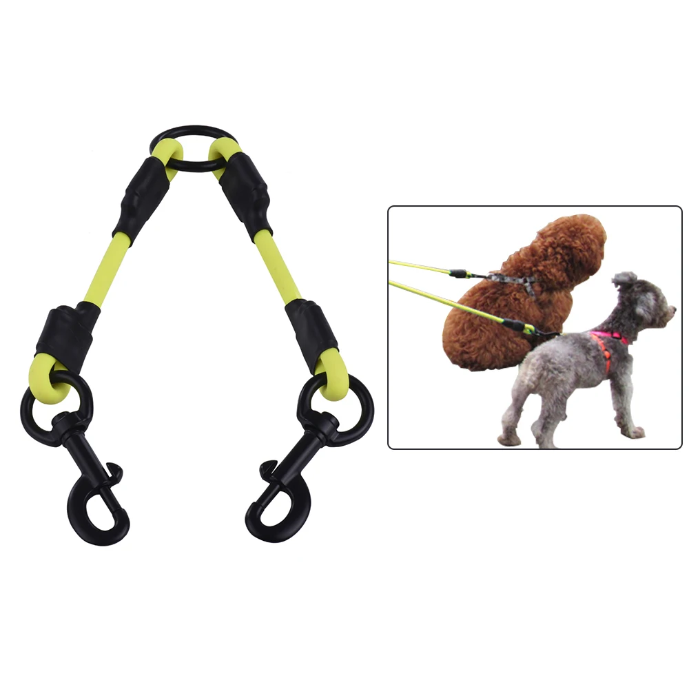 2in1 PVC Round Double Dog Walking Leashes Linker Waterproof Dog Dual