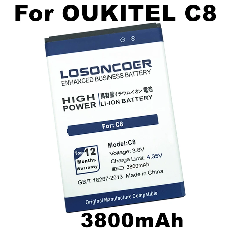 

LOSONCOER 3800mAh C8 Battery For Oukitel C8 Battery+Tracking Number