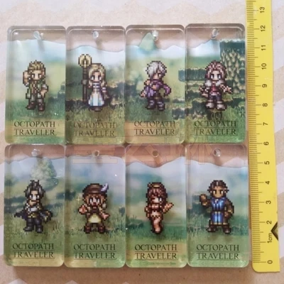

Game Octopath Traveler Acrylic Toy Figure Double Side Keychain Keyring OLBERIC PRIMROSE THERION
