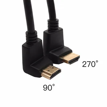 

0.3M HDMI Right Angle 90 Degree 270 Degree Flat Cable Metal Connectors 1.4V High Speed HDMI Cable With Ethernet